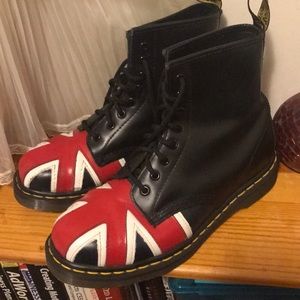 Doc Martens combat boots with UK flag